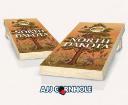 "North Dakota - State Illustration Motif" Cornhole Set